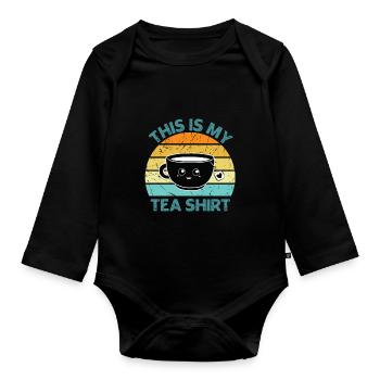 Das ist mein Tee-Shirt - Baby Bio-Langarm-Body - Schwarz - Vorne