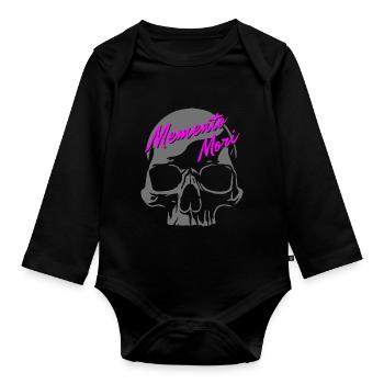 Skull - Memento Mori - Organic Longsleeve Baby Bodysuit - black - Front