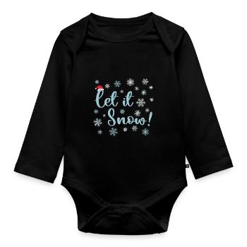 Lass es schneien - Baby Bio-Langarm-Body - Schwarz - Vorne