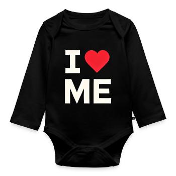 Ich liebe mich - Baby Bio-Langarm-Body - Schwarz - Vorne