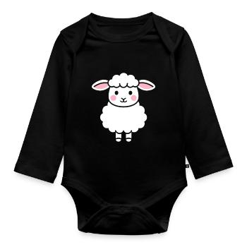 Lamb - Organic Longsleeve Baby Bodysuit - black - Front