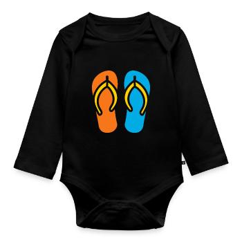 Flip-Flops - Baby Bio-Langarm-Body - Schwarz - Vorne
