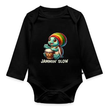 Reggae-Schildkröte - Baby Bio-Langarm-Body - Schwarz - Vorne