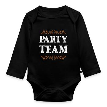 Party Crew - Organic Longsleeve Baby Bodysuit - black - Front