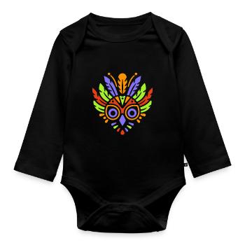 masque carnaval - Body Bébé bio manches longues - noir - Devant