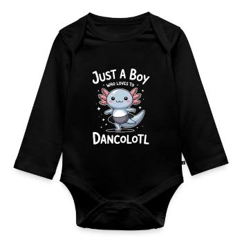 Juste un garçon qui aime la danse Ballet Danseuse Cadeau - Body Bébé bio manches longues - noir - Devant