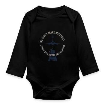 Aviation Mechanic Faa Humor Aircraft Technician - Baby Bio-Langarm-Body - Schwarz - Vorne