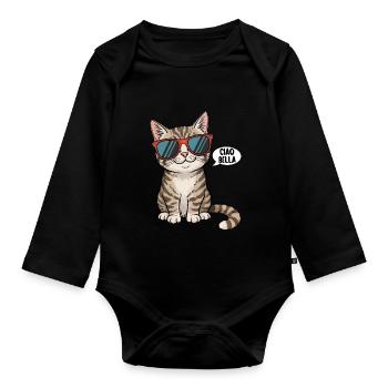 Ciao Bella - Organic Longsleeve Baby Bodysuit - black - Front