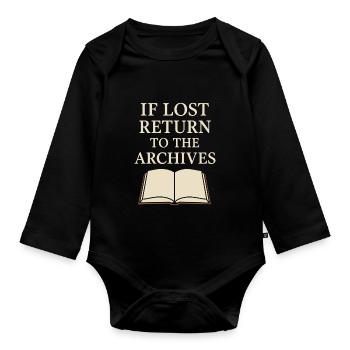 History Historian Humor Weird History History Nerd - Organic Longsleeve Baby Bodysuit - black - Front