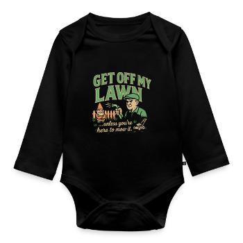 Runter von meiner Wiese - Baby Bio-Langarm-Body - Schwarz - Vorne