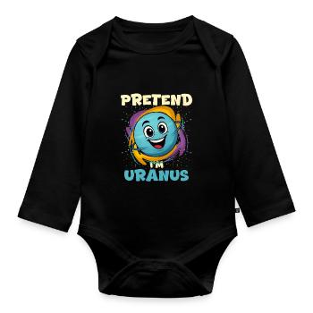 Uranus - Baby Bio-Langarm-Body - Schwarz - Vorne
