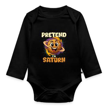 Saturn - Baby Bio-Langarm-Body - Schwarz - Vorne