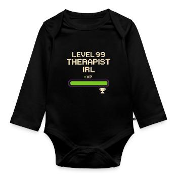 Thérapeute Gamer Manette émotionnelle Gamer Mental - Body Bébé bio manches longues - noir - Devant