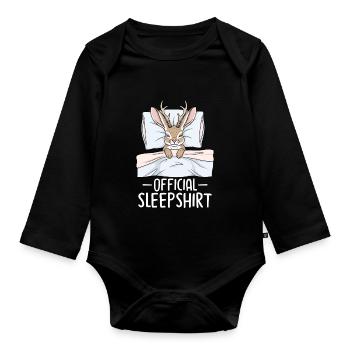 Chemise de nuit officielle - Body Bébé bio manches longues - noir - Devant