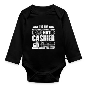 Cashier Psychotic Cashier - Organic Longsleeve Baby Bodysuit - black - Front