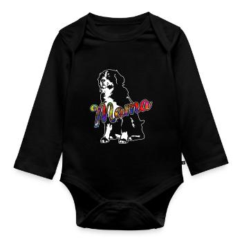 Bernese Mountain Mama - Organic Longsleeve Baby Bodysuit - black - Front