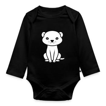 Wiesel - Baby Bio-Langarm-Body - Schwarz - Vorne