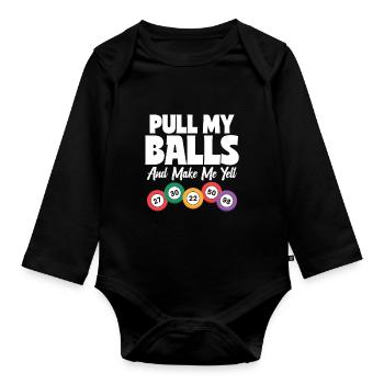 Bingo Gift for Bingo Players - Organic Longsleeve Baby Bodysuit - black - Front