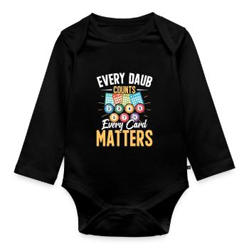 Bingo Night Fun Design for Bingo Fans - Organic Longsleeve Baby Bodysuit - black - Front