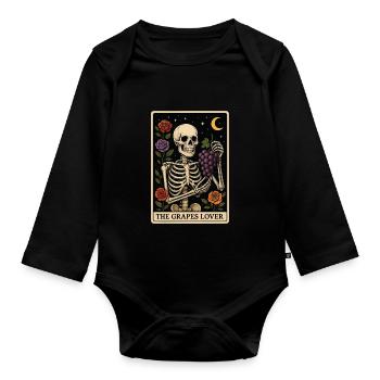 Traube Tarot - Baby Bio-Langarm-Body - Schwarz - Vorne