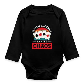Pinochle Chaos Pinochle Partner Card Game - Organic Longsleeve Baby Bodysuit - black - Front
