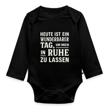 Leave Alone – design sarcastique - Body Bébé bio manches longues - noir - Devant