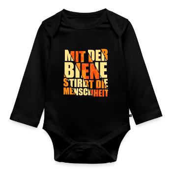 Imker Bienenzüchter Spruch Bienenliebhaber Imkerei - Baby Bio-Langarm-Body - Schwarz - Vorne