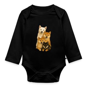 Dog Dogs Cute Dogs - Organic Longsleeve Baby Bodysuit - black - Front
