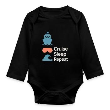 Cruise Addict Funny Cruise Loyalty Ocean - Body Bébé bio manches longues - noir - Devant