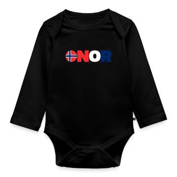 Norvège - Body Bébé bio manches longues - noir - Devant