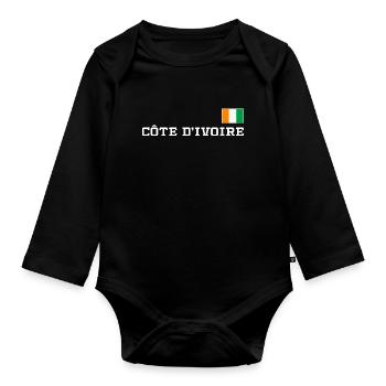 Ivory Coast Pride Cote D'Ivoire Heritage Elephant - Body Bébé bio manches longues - noir - Devant