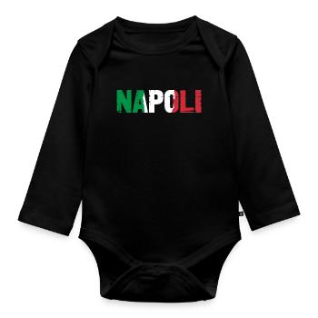 Napoli Neapel Italien - Baby Bio-Langarm-Body - Schwarz - Vorne