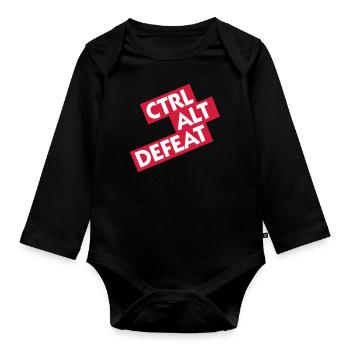 Ctrl Alt Defeat - Organic Longsleeve Baby Bodysuit - black - Front
