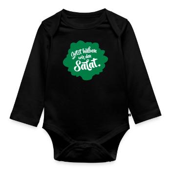 Salat zweifarbig - Baby Bio-Langarm-Body - Schwarz - Vorne