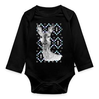 Rogen - Baby Bio-Langarm-Body - Schwarz - Vorne