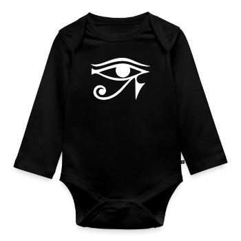 Eye of Horus Egypt Magic Symbol Lucky Charm - Organic Longsleeve Baby Bodysuit - black - Front