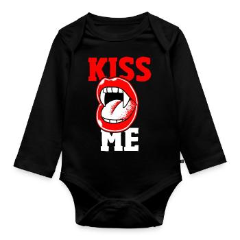 vampire - Organic Longsleeve Baby Bodysuit - black - Front