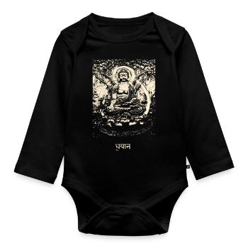 Buddhism Meditation - Buddha Om Dhyana Buddhist - Organic Longsleeve Baby Bodysuit - black - Front
