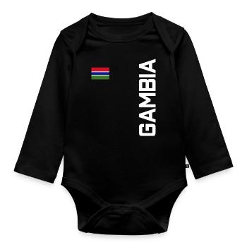 Gambia - Baby Bio-Langarm-Body - Schwarz - Vorne