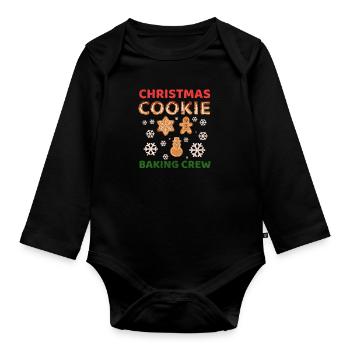 Gebaeck place-to-bake Christmas - Organic Longsleeve Baby Bodysuit - black - Front