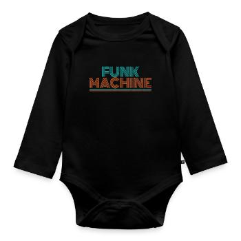 Funk 70er Soul Disco - Baby Bio-Langarm-Body - Schwarz - Vorne
