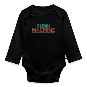 Funk Disco 70er DJ - Baby Bio-Langarm-Body - Schwarz - Vorne