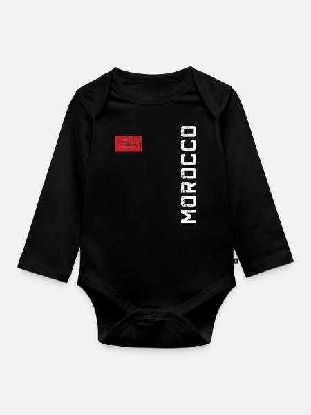 Marokko Marokko - Baby Bio-Langarm-Body - Schwarz