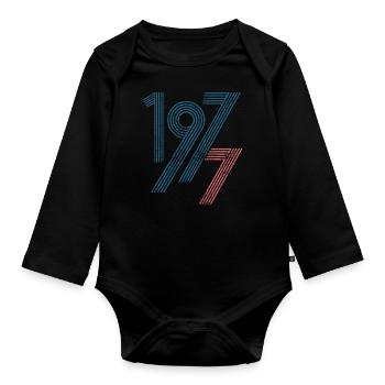 1977 - Organic Longsleeve Baby Bodysuit - black - Front