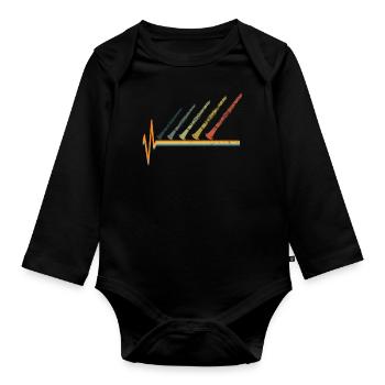 clarinet - Organic Longsleeve Baby Bodysuit - black - Front