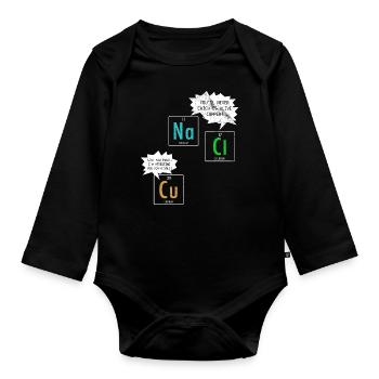 Blague chimie - Body Bébé bio manches longues - noir - Devant