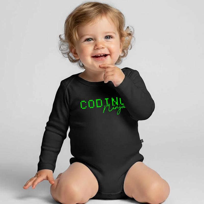 Code Coding Ninja Organic Longsleeve Baby Bodysuit