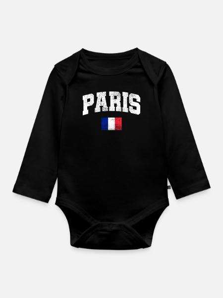 Paris Paris - Baby Bio-Langarm-Body - Schwarz