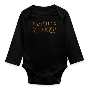 Late Show Graphic - Organic Longsleeve Baby Bodysuit - black - Front