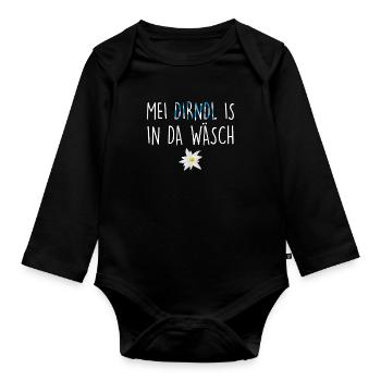 Dirndl Bayern - Baby Bio-Langarm-Body - Schwarz - Vorne